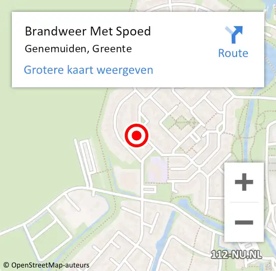 Locatie op kaart van de 112 melding: Brandweer Met Spoed Naar Genemuiden, Greente op 30 september 2023 11:57