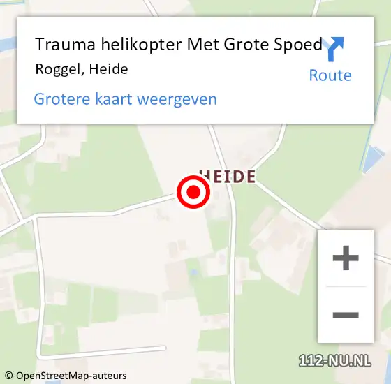 Locatie op kaart van de 112 melding: Trauma helikopter Met Grote Spoed Naar Roggel, Heide op 30 september 2023 15:53