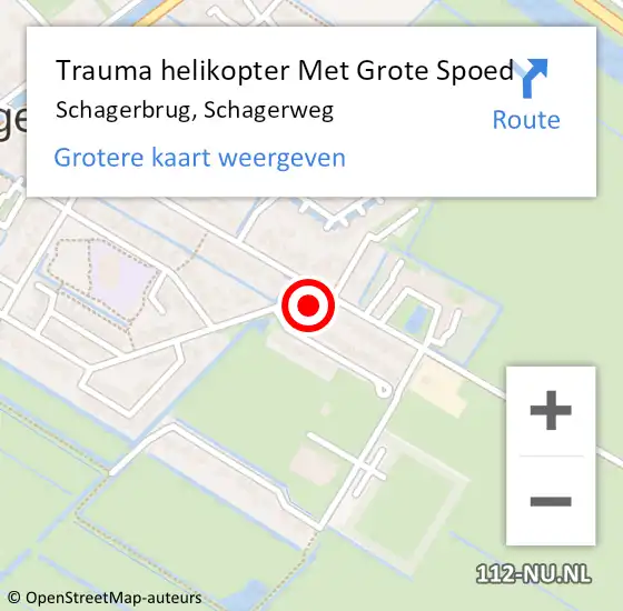 Locatie op kaart van de 112 melding: Trauma helikopter Met Grote Spoed Naar Schagerbrug, Schagerweg op 30 september 2023 16:04