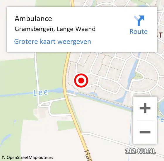 Locatie op kaart van de 112 melding: Ambulance Gramsbergen, Lange Waand op 30 september 2023 16:13
