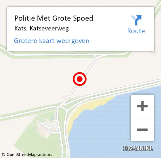 Locatie op kaart van de 112 melding: Politie Met Grote Spoed Naar Kats, Katseveerweg op 30 september 2023 16:32