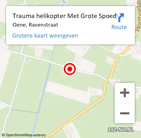 Locatie op kaart van de 112 melding: Trauma helikopter Met Grote Spoed Naar Oene, Ravenstraat op 30 september 2023 17:40