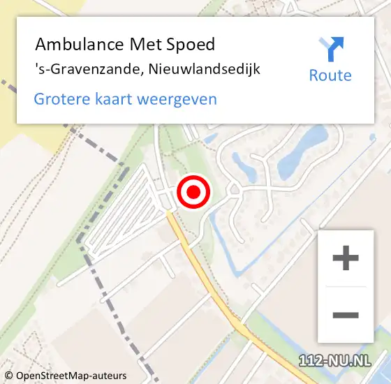 Locatie op kaart van de 112 melding: Ambulance Met Spoed Naar 's-Gravenzande, Nieuwlandsedijk op 30 september 2023 19:06
