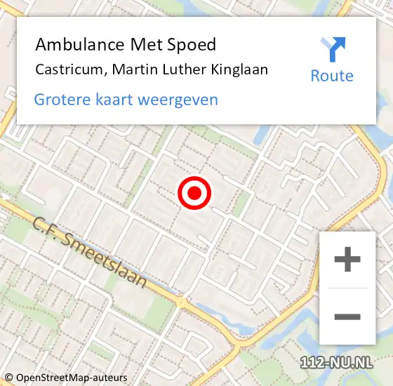 Locatie op kaart van de 112 melding: Ambulance Met Spoed Naar Castricum, Martin Luther Kinglaan op 1 oktober 2023 00:59