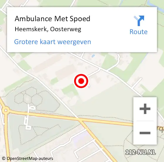 Locatie op kaart van de 112 melding: Ambulance Met Spoed Naar Heemskerk, Oosterweg op 1 oktober 2023 01:41