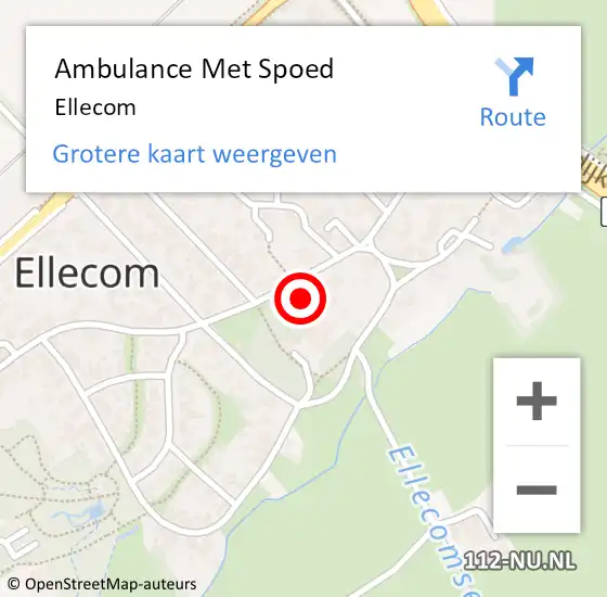 Locatie op kaart van de 112 melding: Ambulance Met Spoed Naar Ellecom op 1 oktober 2023 05:11