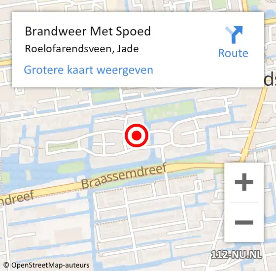 Locatie op kaart van de 112 melding: Brandweer Met Spoed Naar Roelofarendsveen, Jade op 1 oktober 2023 07:33