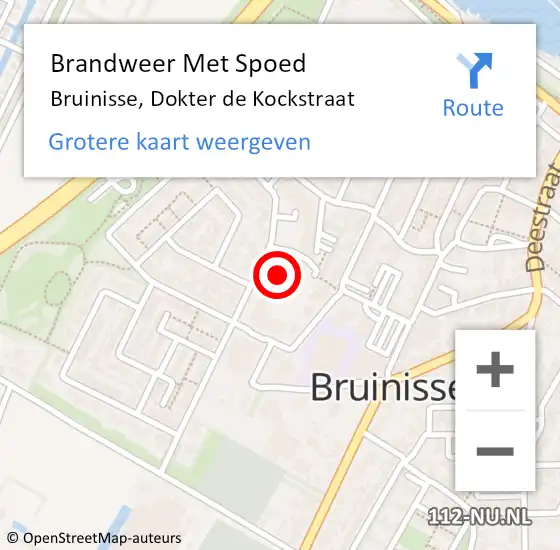 Locatie op kaart van de 112 melding: Brandweer Met Spoed Naar Bruinisse, Dokter de Kockstraat op 1 oktober 2023 08:15