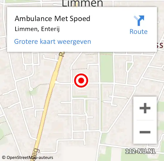 Locatie op kaart van de 112 melding: Ambulance Met Spoed Naar Limmen, Enterij op 1 oktober 2023 13:17