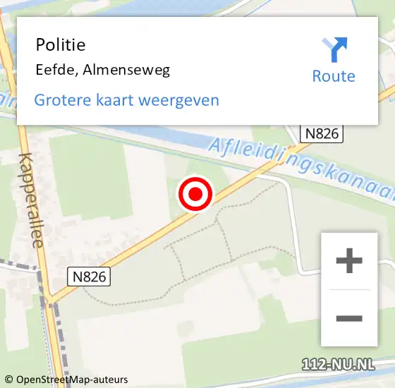 Locatie op kaart van de 112 melding: Politie Eefde, Almenseweg op 1 oktober 2023 15:17
