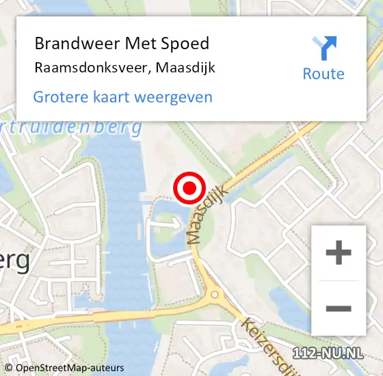 Locatie op kaart van de 112 melding: Brandweer Met Spoed Naar Raamsdonksveer, Maasdijk op 1 oktober 2023 16:05