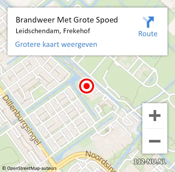 Locatie op kaart van de 112 melding: Brandweer Met Grote Spoed Naar Leidschendam, Frekehof op 1 oktober 2023 19:25