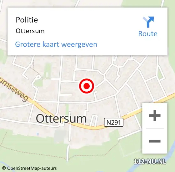Locatie op kaart van de 112 melding: Politie Ottersum op 1 oktober 2023 22:09