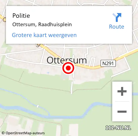 Locatie op kaart van de 112 melding: Politie Ottersum, Raadhuisplein op 1 oktober 2023 22:15