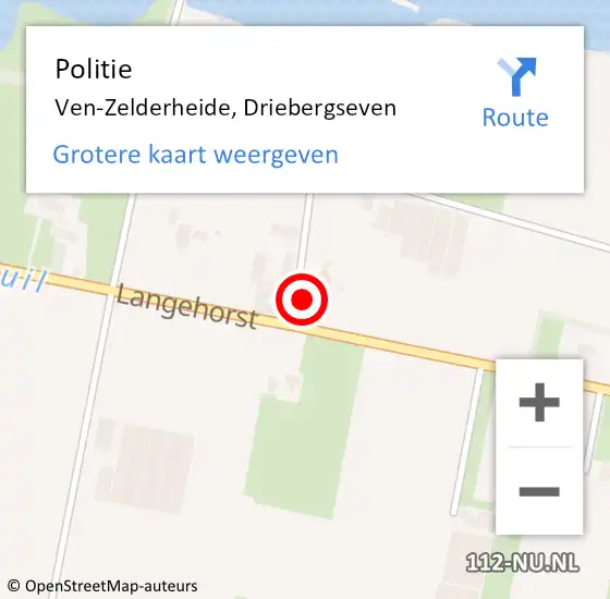 Locatie op kaart van de 112 melding: Politie Ven-Zelderheide, Driebergseven op 2 oktober 2023 02:00