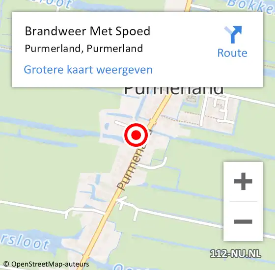 Locatie op kaart van de 112 melding: Brandweer Met Spoed Naar Purmerland, Purmerland op 2 oktober 2023 07:43