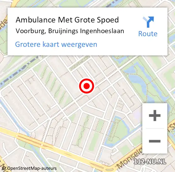 Locatie op kaart van de 112 melding: Ambulance Met Grote Spoed Naar Voorburg, Bruijnings Ingenhoeslaan op 2 oktober 2023 07:59