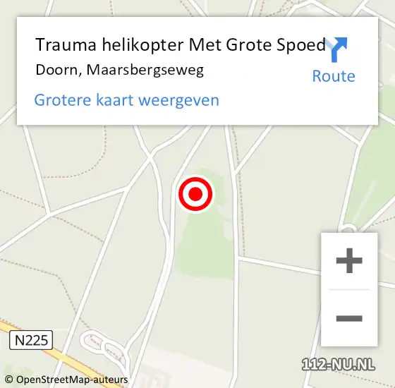 Locatie op kaart van de 112 melding: Trauma helikopter Met Grote Spoed Naar Doorn, Maarsbergseweg op 2 oktober 2023 14:19