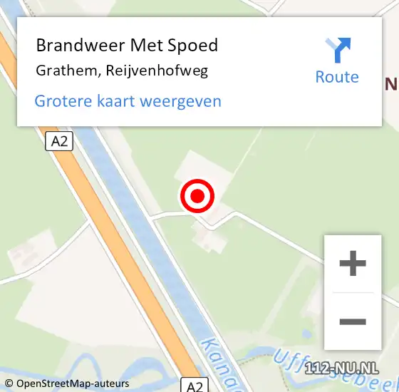 Locatie op kaart van de 112 melding: Brandweer Met Spoed Naar Grathem, Reijvenhofweg op 2 oktober 2023 18:56