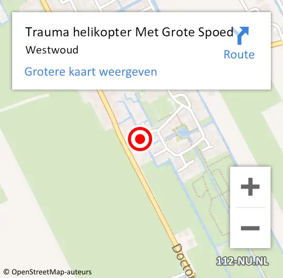 Locatie op kaart van de 112 melding: Trauma helikopter Met Grote Spoed Naar Westwoud op 2 oktober 2023 19:36