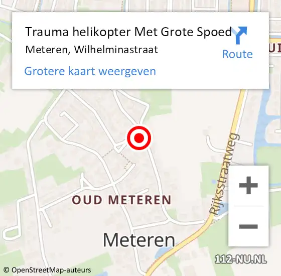 Locatie op kaart van de 112 melding: Trauma helikopter Met Grote Spoed Naar Meteren, Wilhelminastraat op 2 oktober 2023 20:26