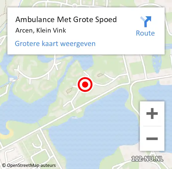 Locatie op kaart van de 112 melding: Ambulance Met Grote Spoed Naar Arcen, Klein Vink op 3 oktober 2023 07:50