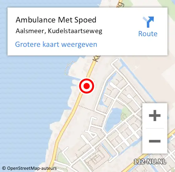Locatie op kaart van de 112 melding: Ambulance Met Spoed Naar Aalsmeer, Kudelstaartseweg op 3 oktober 2023 10:08