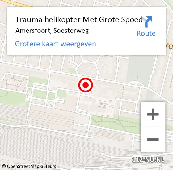 Locatie op kaart van de 112 melding: Trauma helikopter Met Grote Spoed Naar Amersfoort, Soesterweg op 3 oktober 2023 10:54