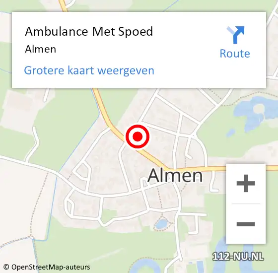 Locatie op kaart van de 112 melding: Ambulance Met Spoed Naar Almen op 3 oktober 2023 13:33