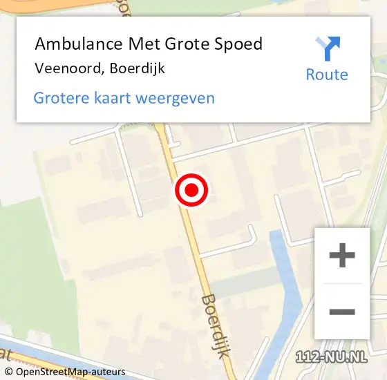 Locatie op kaart van de 112 melding: Ambulance Met Grote Spoed Naar Veenoord, Boerdijk op 14 oktober 2013 08:20