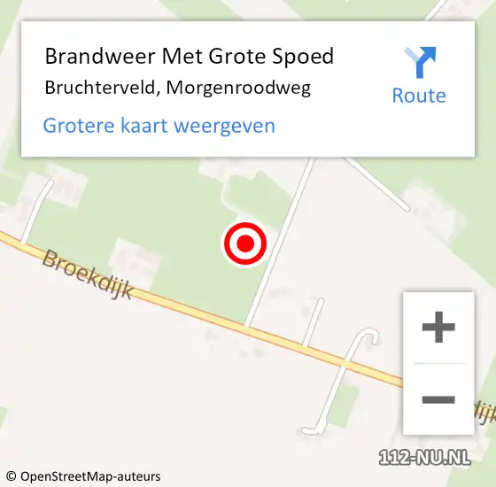 Locatie op kaart van de 112 melding: Brandweer Met Grote Spoed Naar Bruchterveld, Morgenroodweg op 3 oktober 2023 15:24