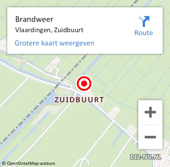 Locatie op kaart van de 112 melding: Brandweer Vlaardingen, Zuidbuurt op 3 oktober 2023 15:27