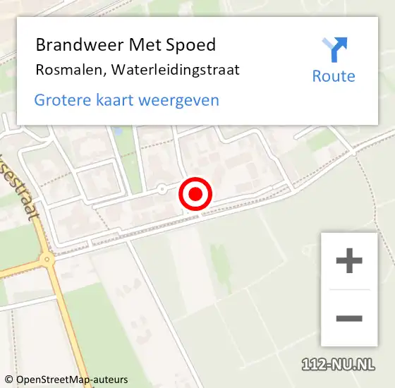 Locatie op kaart van de 112 melding: Brandweer Met Spoed Naar Rosmalen, Waterleidingstraat op 3 oktober 2023 15:54