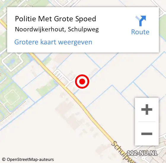 Locatie op kaart van de 112 melding: Politie Met Grote Spoed Naar Noordwijkerhout, Schulpweg op 3 oktober 2023 16:03