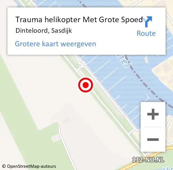 Locatie op kaart van de 112 melding: Trauma helikopter Met Grote Spoed Naar Dinteloord, Sasdijk op 3 oktober 2023 16:49