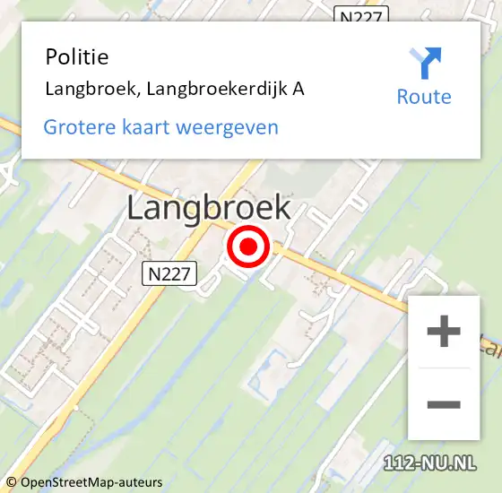 Locatie op kaart van de 112 melding: Politie Langbroek, Langbroekerdijk A op 3 oktober 2023 17:23