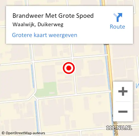 Locatie op kaart van de 112 melding: Brandweer Met Grote Spoed Naar Waalwijk, Duikerweg op 3 oktober 2023 20:37