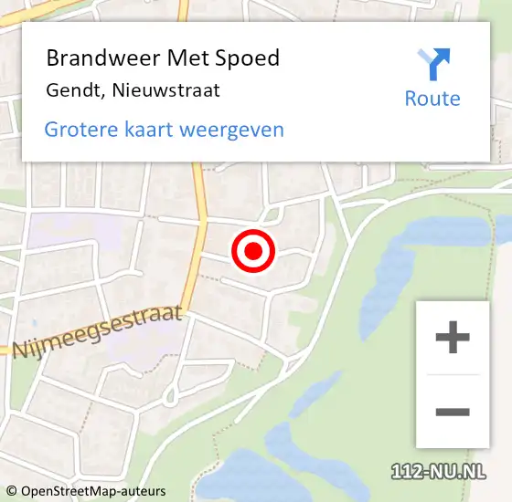 Locatie op kaart van de 112 melding: Brandweer Met Spoed Naar Gendt, Nieuwstraat op 3 oktober 2023 21:44