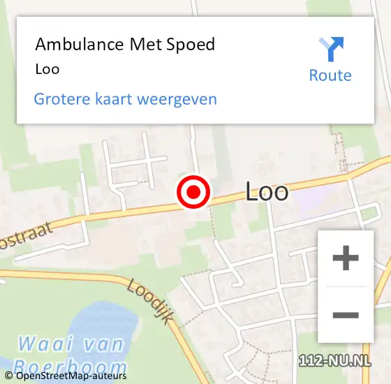 Locatie op kaart van de 112 melding: Ambulance Met Spoed Naar Loo op 4 oktober 2023 00:13