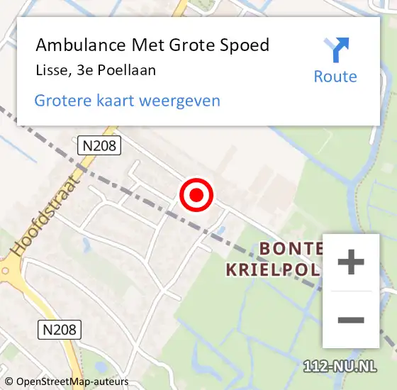 Locatie op kaart van de 112 melding: Ambulance Met Grote Spoed Naar Lisse, 3e Poellaan op 4 oktober 2023 04:08