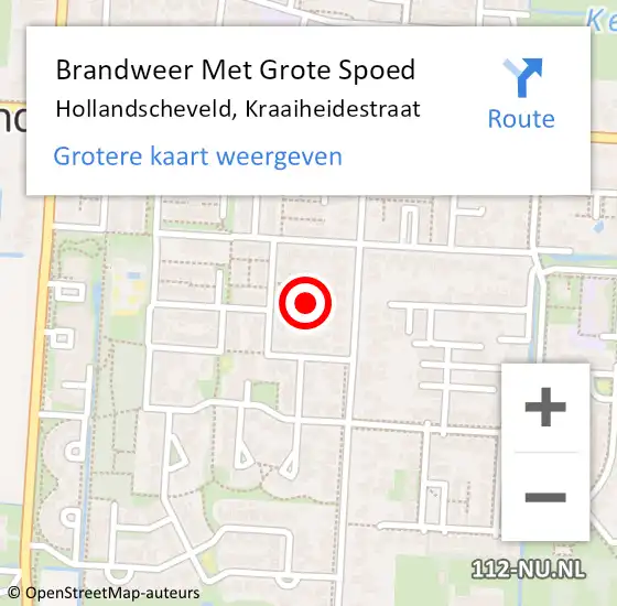 Locatie op kaart van de 112 melding: Brandweer Met Grote Spoed Naar Hollandscheveld, Kraaiheidestraat op 4 oktober 2023 04:13