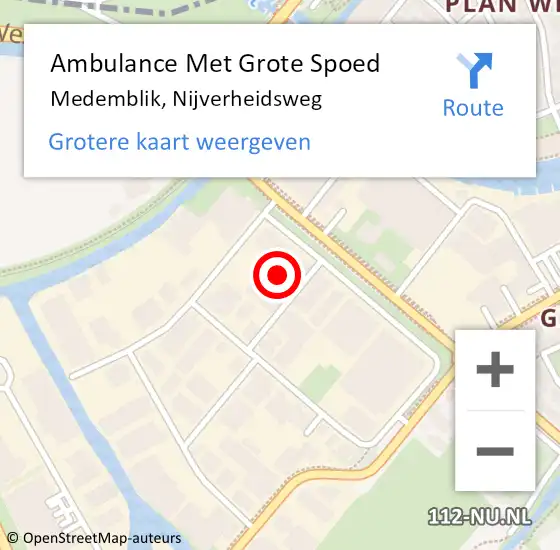 Locatie op kaart van de 112 melding: Ambulance Met Grote Spoed Naar Medemblik, Nijverheidsweg op 4 oktober 2023 12:13