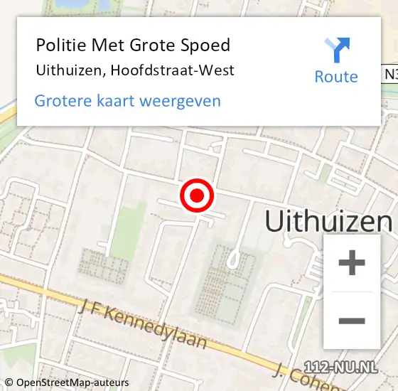 Locatie op kaart van de 112 melding: Politie Met Grote Spoed Naar Uithuizen, Hoofdstraat-West op 4 oktober 2023 14:33