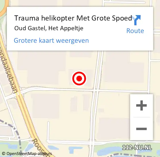 Locatie op kaart van de 112 melding: Trauma helikopter Met Grote Spoed Naar Oud Gastel, Het Appeltje op 4 oktober 2023 14:53