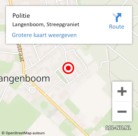 Locatie op kaart van de 112 melding: Politie Langenboom, Streepgraniet op 4 oktober 2023 16:22