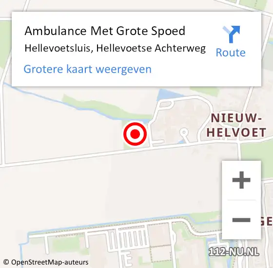 Locatie op kaart van de 112 melding: Ambulance Met Grote Spoed Naar Hellevoetsluis, Hellevoetse Achterweg op 4 oktober 2023 16:34