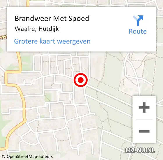 Locatie op kaart van de 112 melding: Brandweer Met Spoed Naar Waalre, Hutdijk op 4 oktober 2023 17:29
