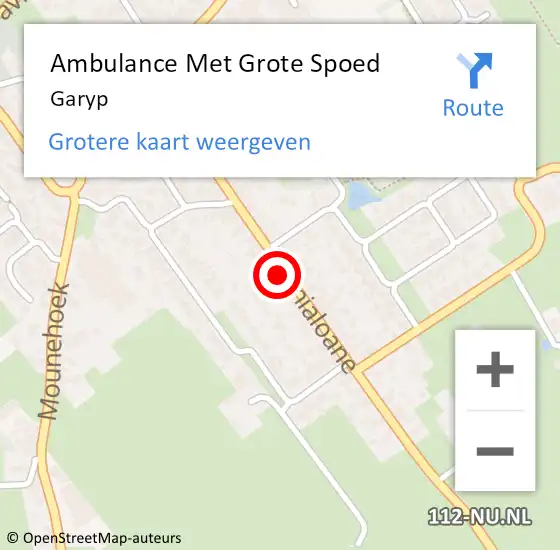 Locatie op kaart van de 112 melding: Ambulance Met Grote Spoed Naar Garyp op 4 oktober 2023 20:06