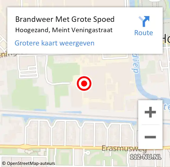 Locatie op kaart van de 112 melding: Brandweer Met Grote Spoed Naar Hoogezand, Meint Veningastraat op 4 oktober 2023 20:22
