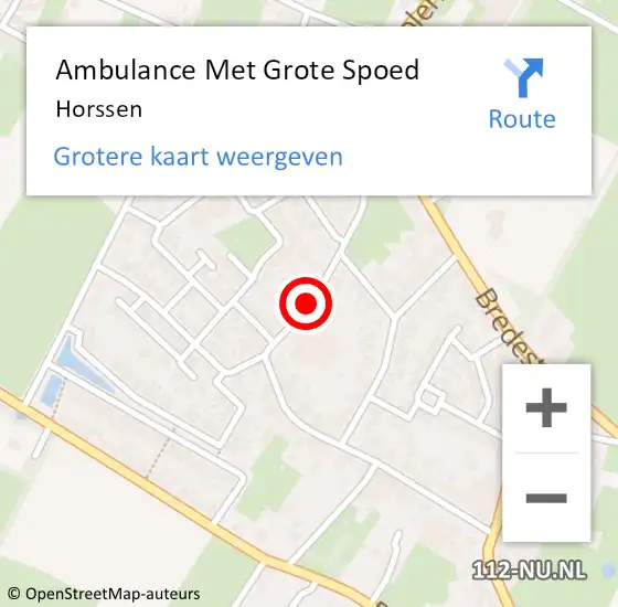 Locatie op kaart van de 112 melding: Ambulance Met Grote Spoed Naar Horssen op 4 oktober 2023 20:29